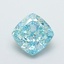 1.59 Ct. Fancy Vivid  Blue Cushion Lab Grown Diamond