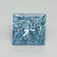 4.06 Ct. Fancy Vivid Blue Princess Lab Grown Diamond