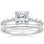 14K White Gold Versailles Hidden Halo Diamond Ring with Petite Comfort Fit Wedding Ring