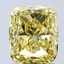 2.03 Ct. Fancy Vivid Yellow Cushion Lab Grown Diamond