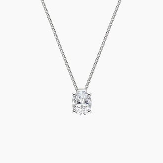 Floating Solitaire Pendant in 18K White Gold