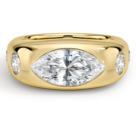 Sloane Flush Set Five Stone Diamond Dome Ring