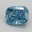 4.13 Ct. Fancy Vivid Blue Cushion Lab Grown Diamond