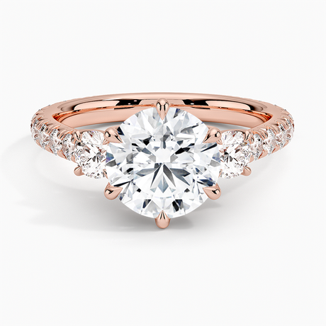 14K Rose Gold Gramercy Three Stone Diamond Ring (3/4 ct. tw.)