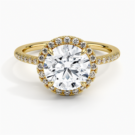 18K Yellow Gold Cambria Halo Diamond Ring