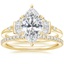 18K Yellow Gold Daphne Art Deco Ring with Luxe Ballad Diamond Ring (1/4 ct. tw.)
