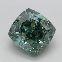 2.07 Ct. Fancy Vivid Pacific Green Cushion Lab Grown Diamond