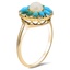 The Okalani Ring, smalltop view on a hand