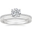 18K White Gold Cassandra Diamond Ring with Petite Comfort Fit Wedding Ring