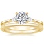 18K Yellow Gold Aria Diamond Ring with Petite Comfort Fit Wedding Ring
