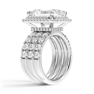 Custom Radiant Diamond Double Halo Ring