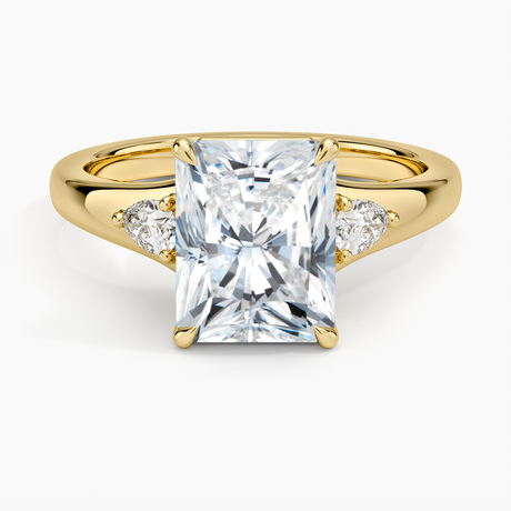 18K Yellow Gold Aria Three Stone Signet Diamond Ring (1/4 ct. tw.)