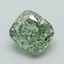 1.00 Ct. Fancy Vivid Green Cushion Lab Grown Diamond