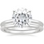 18KW Moissanite Four-Prong Petite Comfort Fit Bridal Set, smalltop view