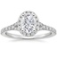 18K White Gold Joy Half-Coverage Diamond Ring, smalltop view