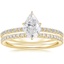 18KY Moissanite Demi Diamond Ring with Luxe Ballad Diamond Ring, smalltop view