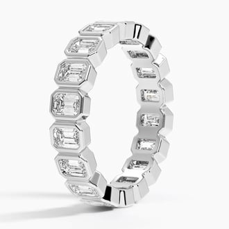 Bezel Emerald Cut Eternity Lab Diamond Ring (2 1/2 ct. tw.) in Platinum