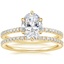 18K Yellow Gold Six Prong Luxe Viviana Diamond Ring (1/3 ct. tw.) with Ballad Eternity Diamond Ring (1/3 ct. tw.)