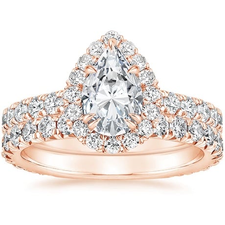 14K Rose Gold Luxe Sienna Halo Diamond Bridal Set (1 3/8 ct. tw.)