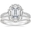 Platinum Isabella Diamond Ring with Petite Curved Wedding Ring
