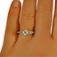 The Fausta Ring, smalltop view on a hand