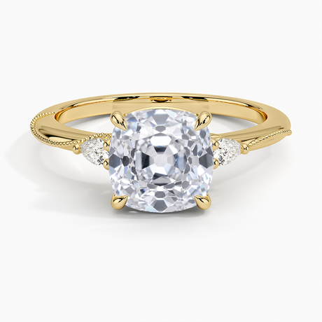 Camellia Three Stone Pear Diamond Ring
