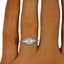 The Catriona Ring, smallzoomed in top view on a hand