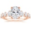 14K Rose Gold Echo Diamond Ring, smalltop view