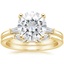 18KY Moissanite Tapered Baguette Diamond Bridal Set, smalltop view