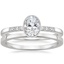 18K White Gold Imogen Diamond Ring with Petite Quattro Wedding Ring