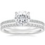 18KW Moissanite Demi Diamond Ring with Luxe Ballad Diamond Ring, smalltop view