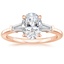 14K Rose Gold Symphony Tapered Baguette Three Stone Diamond Ring (1/2 ct. tw.), smalltop view