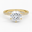 18K Yellow Gold Bliss Six-Prong Diamond Ring (1/6 ct. tw.), smalltop view