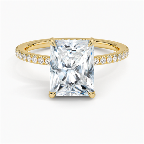 18K Yellow Gold Viviana Three-Quarter Coverage Diamond Ring