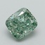 1.06 Ct. Fancy Vivid Green Cushion Lab Grown Diamond