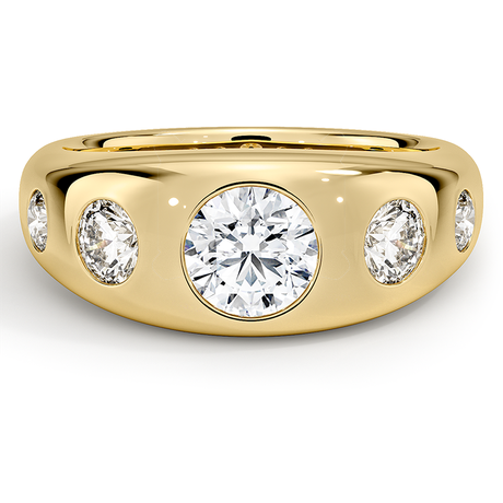 Sloane Flush Set Five Stone Diamond Dome Ring