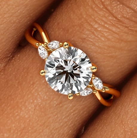 18K Yellow Gold Willow Diamond Ring (1/8 ct. tw.)