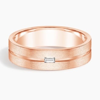 Ezra Diamond 5.5mm Wedding Ring in 14K Rose Gold