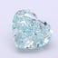 2.55 Ct. Fancy Vivid  Green Heart Lab Grown Diamond