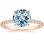 14K Rose Gold Petite Shared Prong Half Coverage Diamond Ring, smalltop view