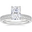 18K White Gold Petite Demi Diamond Ring with Ballad Diamond Ring