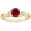 18K Yellow Gold Willow Diamond Ring (1/8 ct. tw.), smalltop view