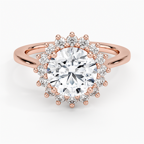 14K Rose Gold Sunburst Halo Diamond Ring (1/4 ct. tw.)