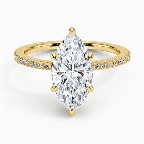 18K Yellow Gold Perfect Fit Half-Coverage Hidden Halo Diamond Ring (1/5 ct. tw.)