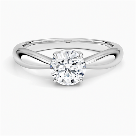 Thea Tapered Solitaire Diamond Ring