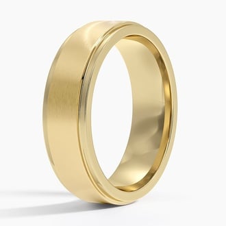 Theo Step Edge 5.5mm Wedding Ring in 18K Yellow Gold