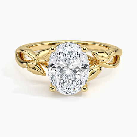 18K Yellow Gold Budding Willow Solitaire Ring
