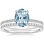 18KW Aquamarine Demi Diamond Ring with Luxe Ballad Diamond Ring, smalltop view