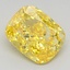 0.74 Ct. Fancy Vivid Yellow Cushion Lab Grown Diamond