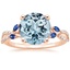 14K Rose Gold Luxe Willow Sapphire and Diamond Ring (1/8 ct. tw.), smalltop view